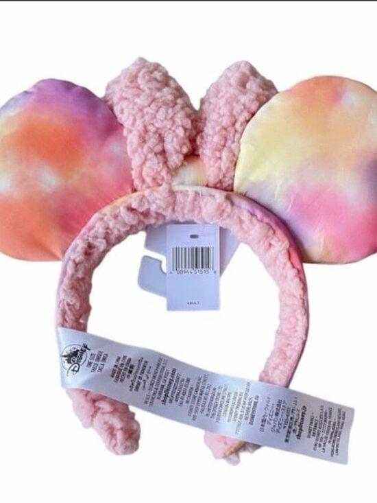 Disney Parks Pink Tie Dye Sherpa Minnie Ears Headband main image 4